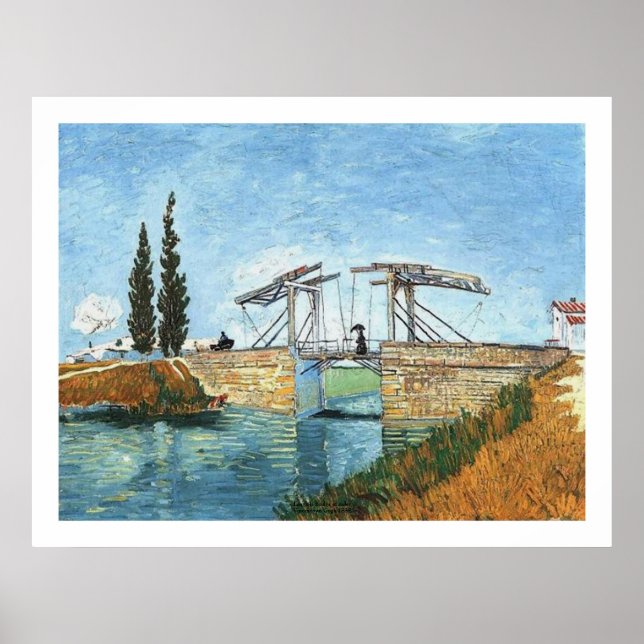 Langlois Bridge at Arles by Vincent van Gogh Poster (Front)
