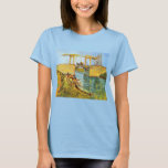 Langlois Bridge at Arles by Vincent van Gogh T-Shirt<br><div class="desc">Langlois Bridge at Arles with Women Washing by Vincent van Gogh is a vintage fine art post impressionism maritime painting featuring peasant women washing clothes in the river. About the artist: Vincent Willem van Gogh was a Post Impressionist painter whose work was most notable for its rough beauty, emotional honesty,...</div>