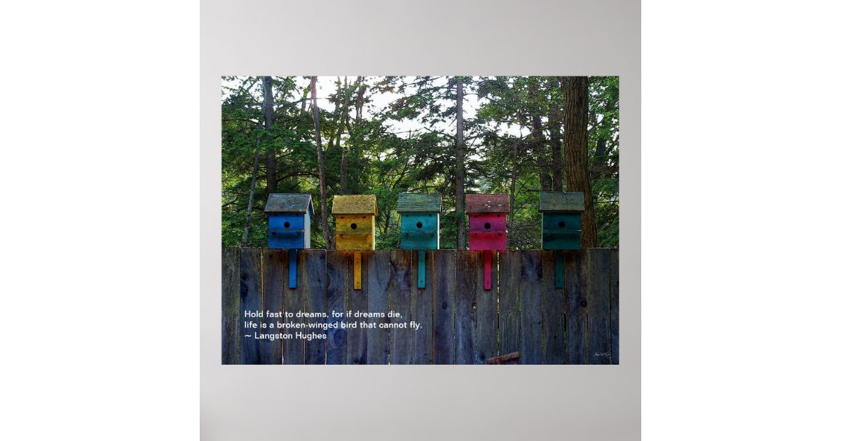 Langston Hughes Quote poster Birdhouses Five Zazzle