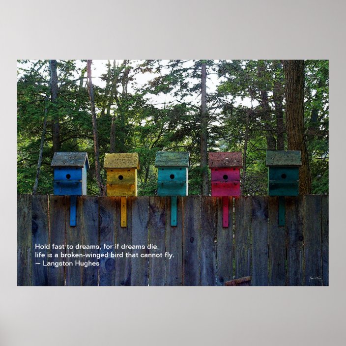 Langston Hughes Quote poster Birdhouses Five