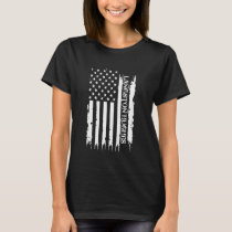 Langston Hughes United States Distressed w US Flag T-Shirt