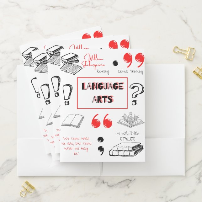 Language Arts Subject Set of 5 Pocket Folder (In Situ)