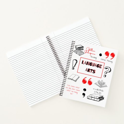 Language Arts Subject Wide Ruled Notebook