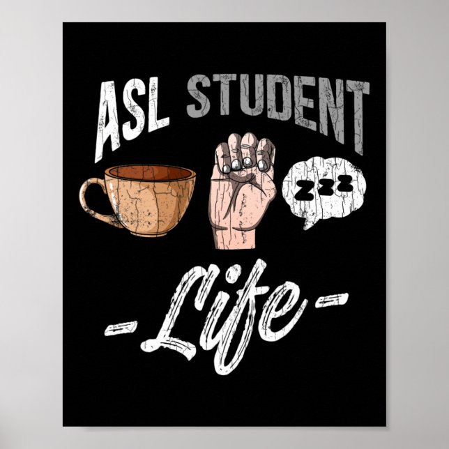 Language Attire Deaf Awareness Asl Student Fun Gif Poster (Front)