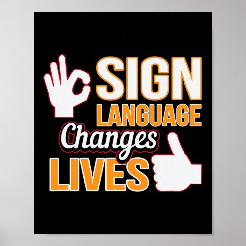 Language Changes Lives Asl Interpreter Deaf Awaren Poster