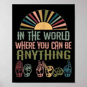 Language Deaf Awareness Kindness Asl Language  Poster