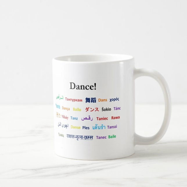 Language of Dance!  Words for Dance Worldwide Coffee Mug (Right)