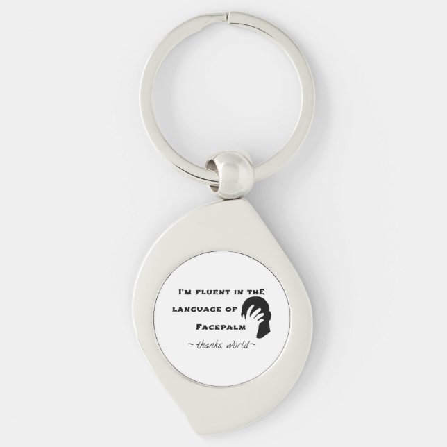 Language of Facepalm Keychain (Front)