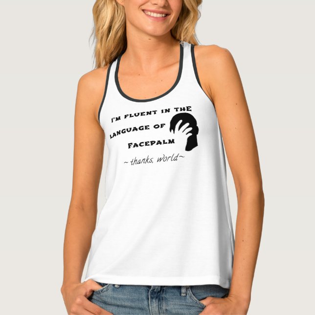 Language of Facepalm Tank Top (Front)