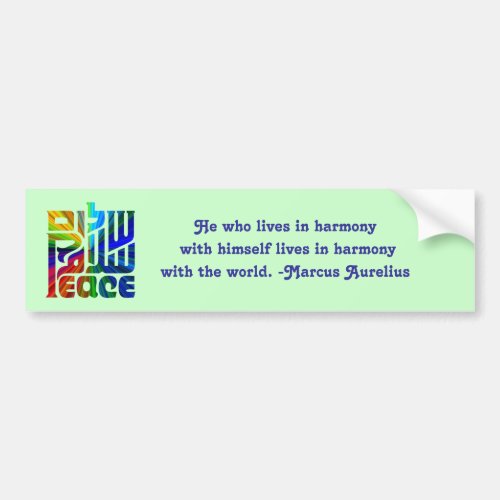 Language of Peace_with Quote Bumper Sticker