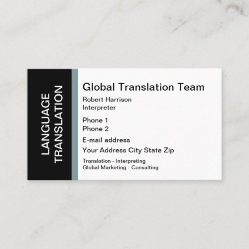 Language Translation Interpreter Business Card