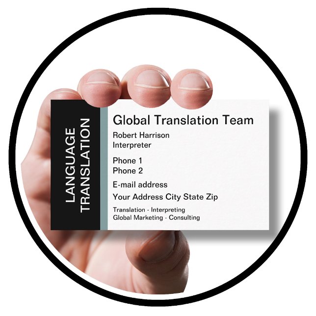 Language Translation Interpreter Business Card (Creator Uploaded)