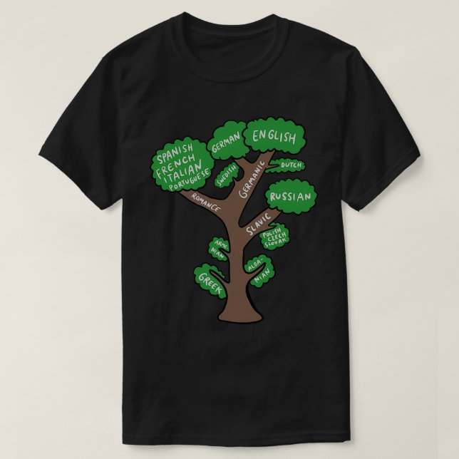 Language Tree Linguistic Graphic Linguist design G T-Shirt (Design Front)