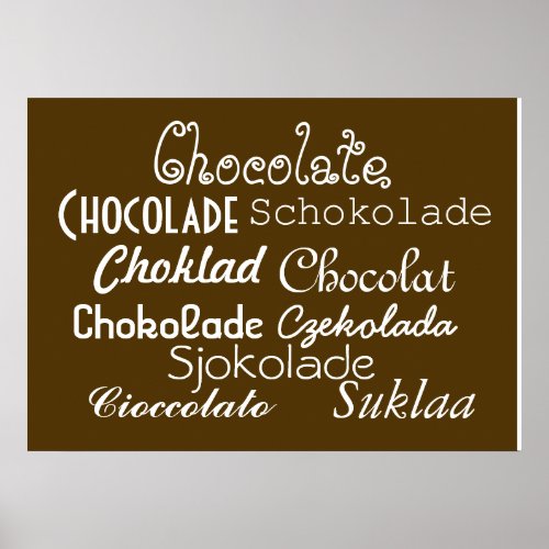 Languages of Chocolate Poster 28 x 20 Matte