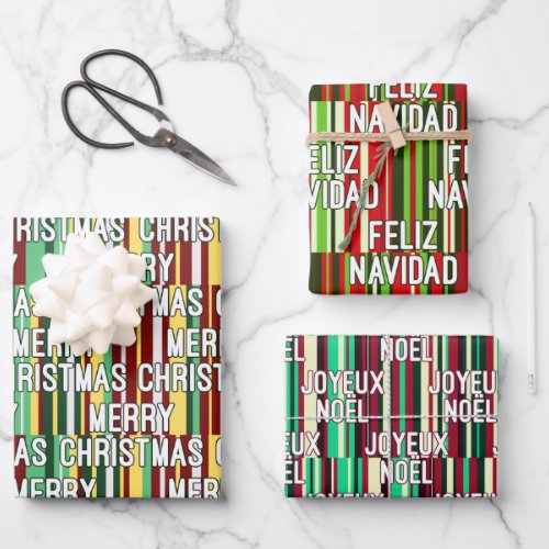 Languages of Christmas Wrapping Paper Sheets