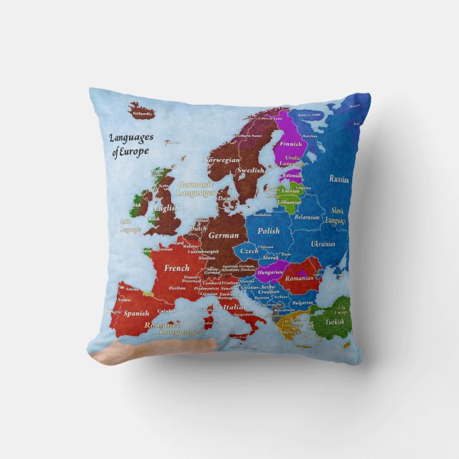 Languages of Europe Pillow (Front)