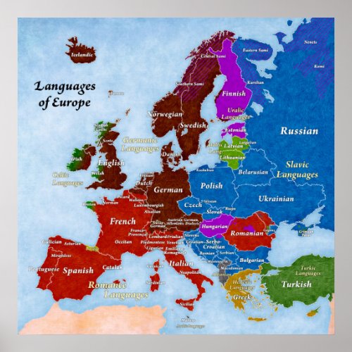 Languages of Europe Poster