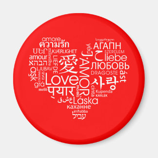 Languages of Love Heart Magnet