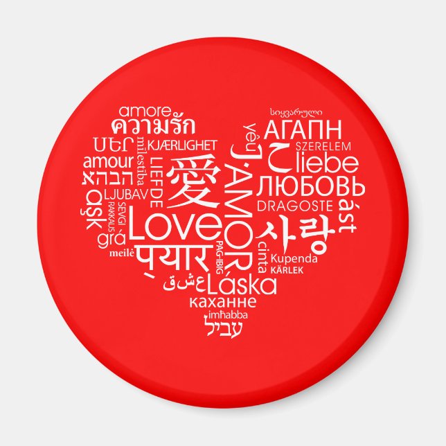 Languages of Love Heart Magnet (Front)