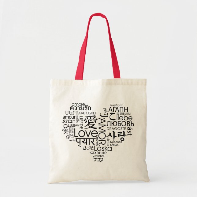 Languages of Love Heart Tote Bag (Front)