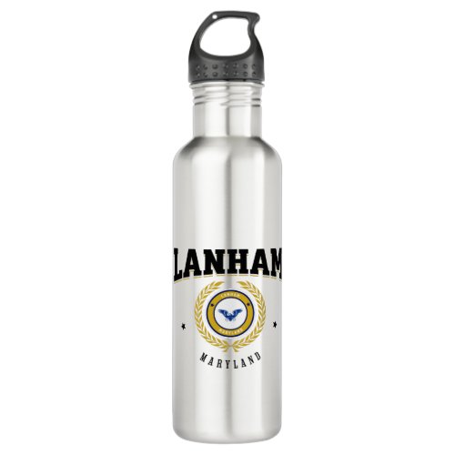Lanham Maryland Black Stainless Steel Water Bottle
