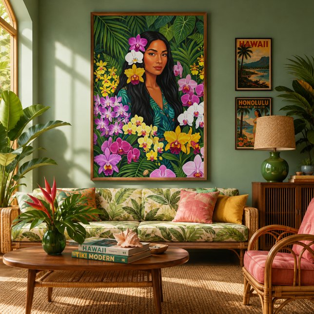 Lani in orchids canvas print (Creator Uploaded)