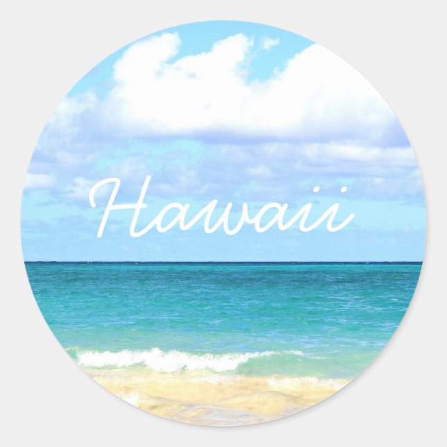 lani kai beach in Hawaii Classic Round Sticker (Front)