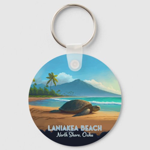 Laniakea Beach Haleiwa Oahu Hawaii Turtle Keychain