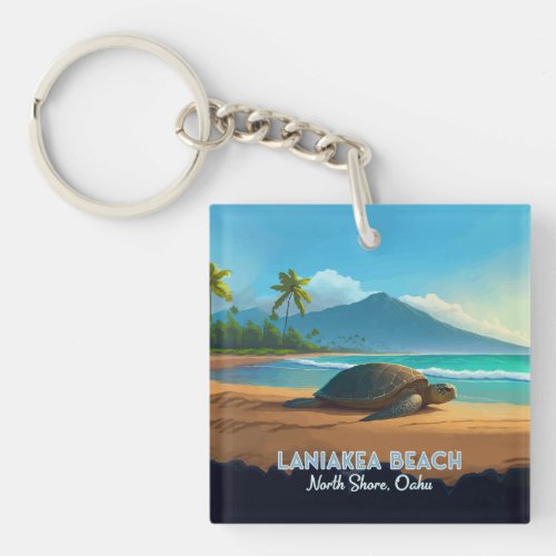 Laniakea Beach Haleiwa Oahu Hawaii Turtle Keychain