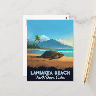 Laniakea Beach Haleiwa Oahu Hawaii Turtle Postcard