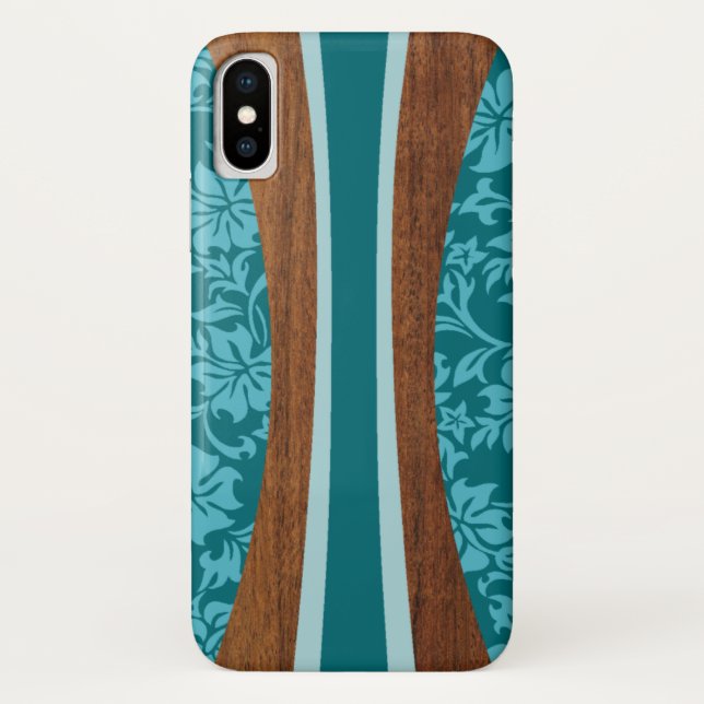Laniakea Hawaiian Faux Wood Surfboard Case-Mate iPhone Case (Back)