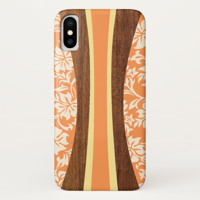Laniakea Hawaiian Faux Wood Surfboard Case-Mate iPhone Case (Back)