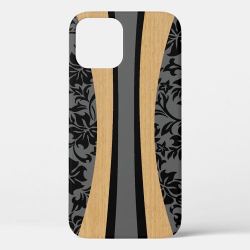 Laniakea Hawaiian Faux Wood Surfboard In Charcoal iPhone 12 Pro Case