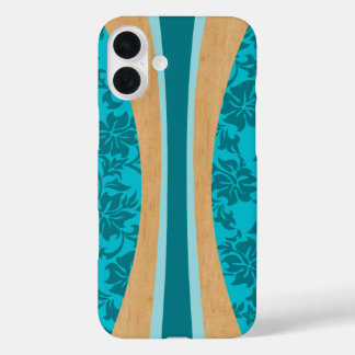 Laniakea Hawaiian Faux Wood Surfboard Light Teal  iPhone 16 Plus Case