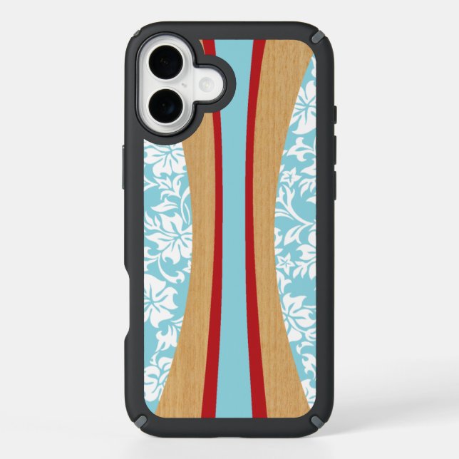 Laniakea Hawaiian Faux Wood Surfboard Speck iPhone Case (Front)