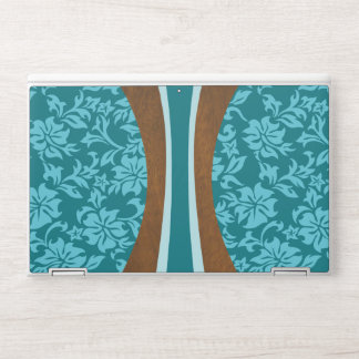 Laniakea Hawaiian Faux Wood Surfboard Teal HP Laptop Skin