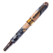 Lanier Art Deco Fountain Pen - Black Pearl (Cap on)