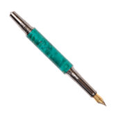 Lanier Art Deco Fountain Pen - Turquoise Box Elder (Fountain Nib)