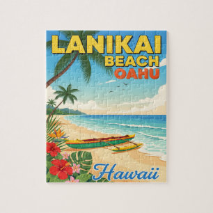 Lanikai Beach, Hawaii – Tropical Canoe Jigsaw Puzzle