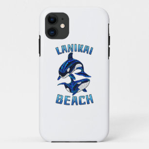 Lanikai Beach Hawaii Vacation Tribal Whale Orcas iPhone 11 Case