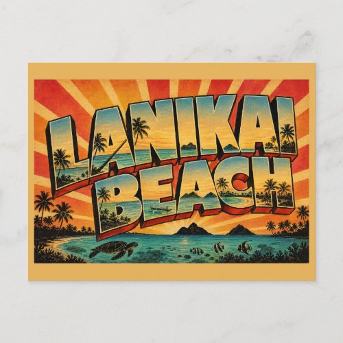 Lanikai Beach Hawaii White Sand Turquoise Water Postcard