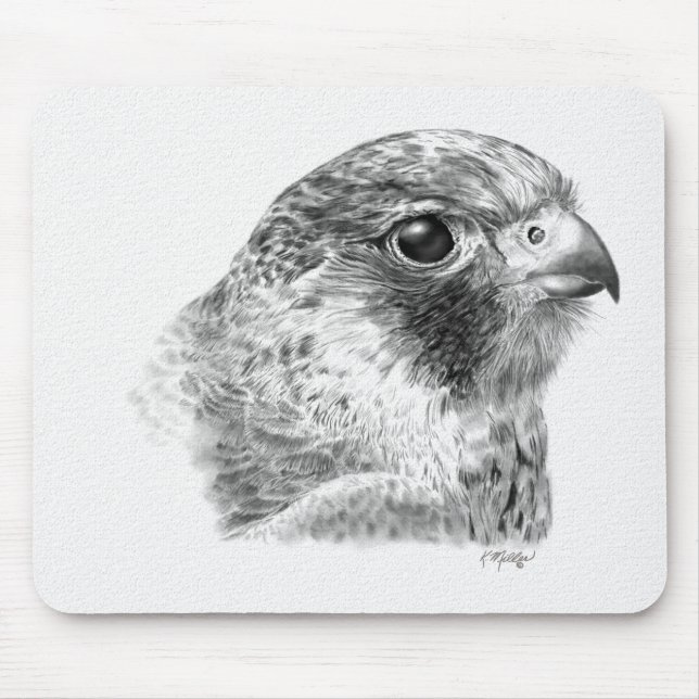 Lanner Falcon Drawing Mouse Pad (Front)