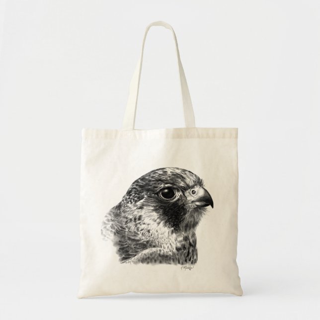Lanner Falcon Drawing Tote Bag (Front)