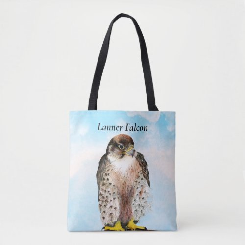 Lanner Falcon Watercolor Painting Tote