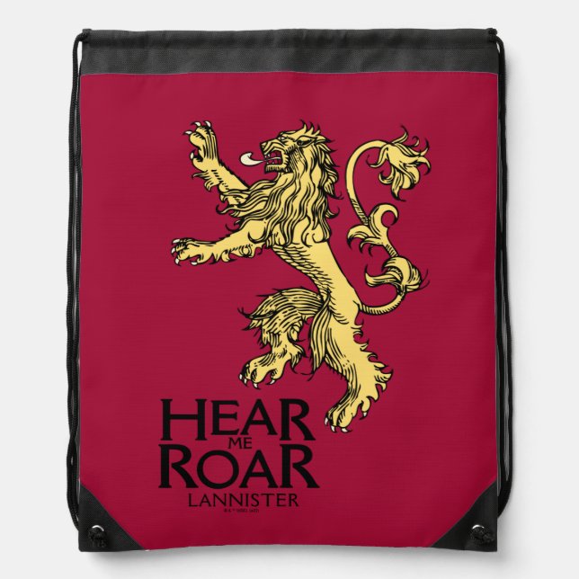 Lannister Sigil - Hear Me Roar Drawstring Bag (Front)