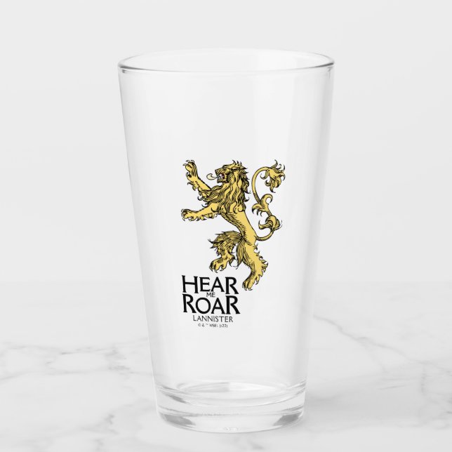 Lannister Sigil - Hear Me Roar Glass (Front)