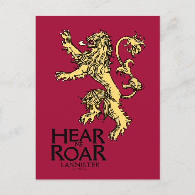 Lannister Sigil - Hear Me Roar Postcard (Front)