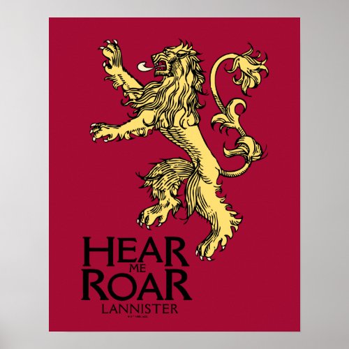 Lannister Sigil _ Hear Me Roar Poster