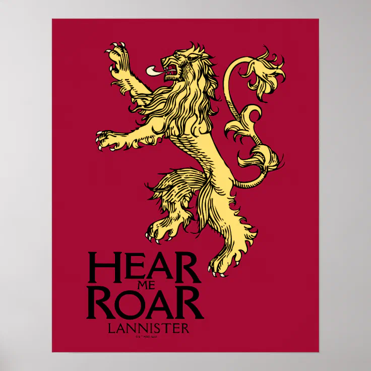 Game of Thrones Lannister Si Hear Me Roar Poster Print 24x36 PA0344 