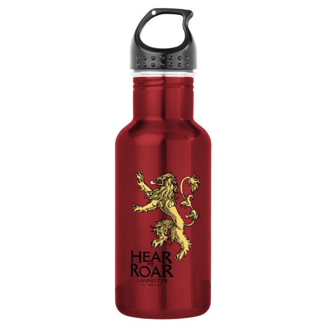 Lannister Sigil - Hear Me Roar Stainless Steel Water Bottle (Front)